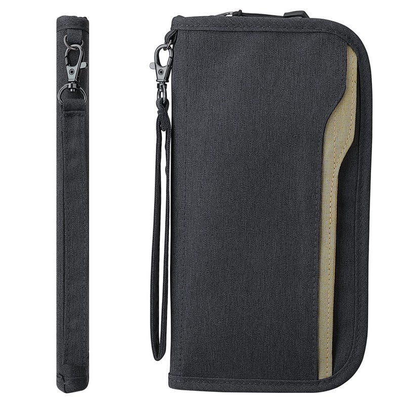ZOPPEN Rfid Passport Holder Travel Wallet Family Documents Organizer Travel Accessories for 6 Passport, #01 Black - Image 1